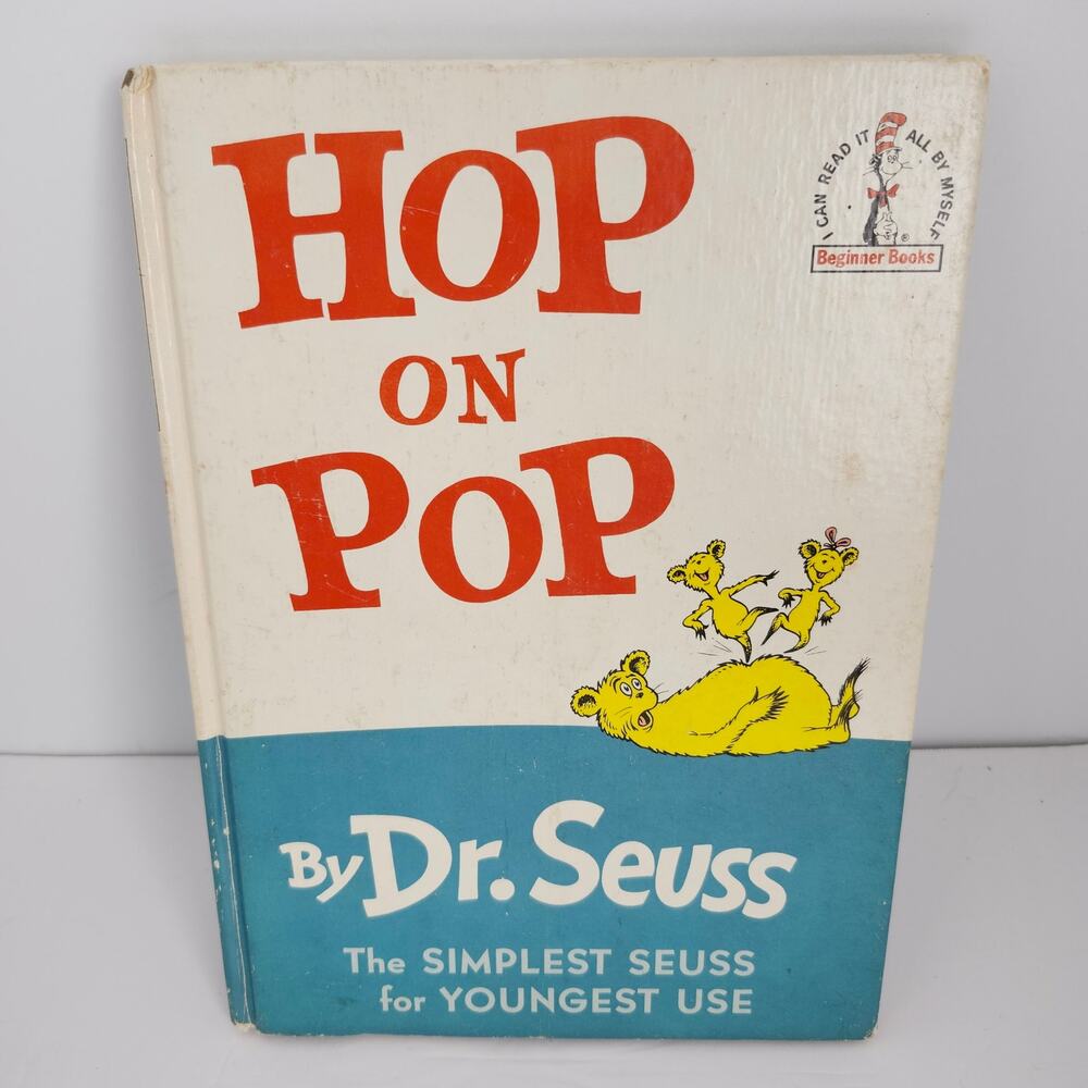 Dr. Seuss Hop On Pop 1963 Vintage Hardcover Book B-29 Beginner Books